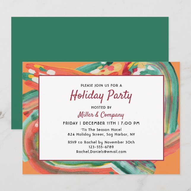 Invitation Fête de Noël d'entreprise Moderne Abstraite (Devant / Derrière)