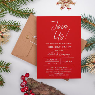 Invitation Fête de Noël d'entreprise moderne personnalisée