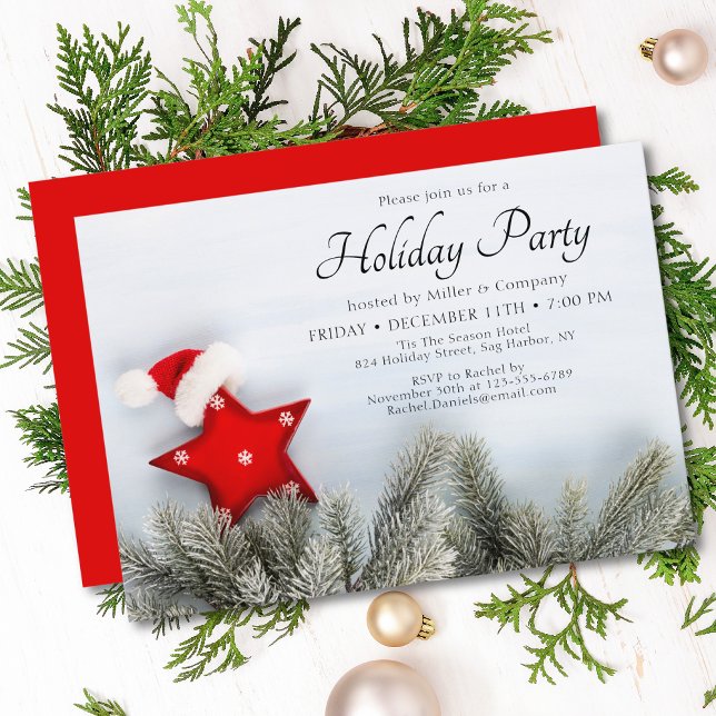 Invitation Fête de Noël d'entreprise rouge moderne (Créateur téléchargé)