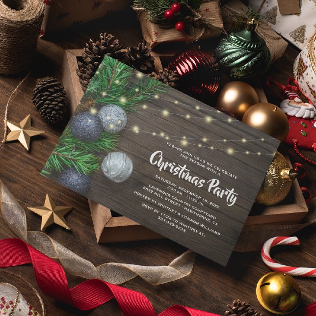 Invitation Fête de Noël d'entreprise Rustique Chic (Créateur téléchargé)