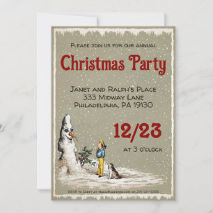 Invitation Fête de Noël déplaisant Snowman personnalisable