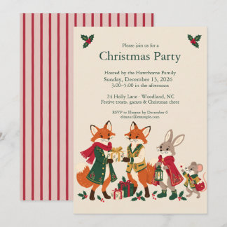 Invitation Fête de Noël des Animaux de la Forêt de Contes de