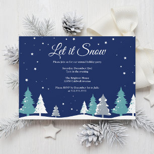 Invitation Fête de Noël des arbres d'hiver de neige