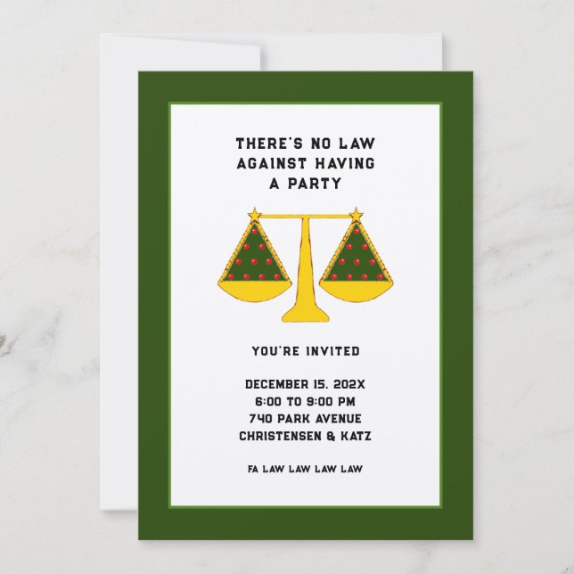 Invitation Fête de Noël des avocats (Devant)