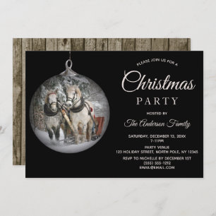 Invitation Fête de Noël des chevaux et de la famille Rustic W