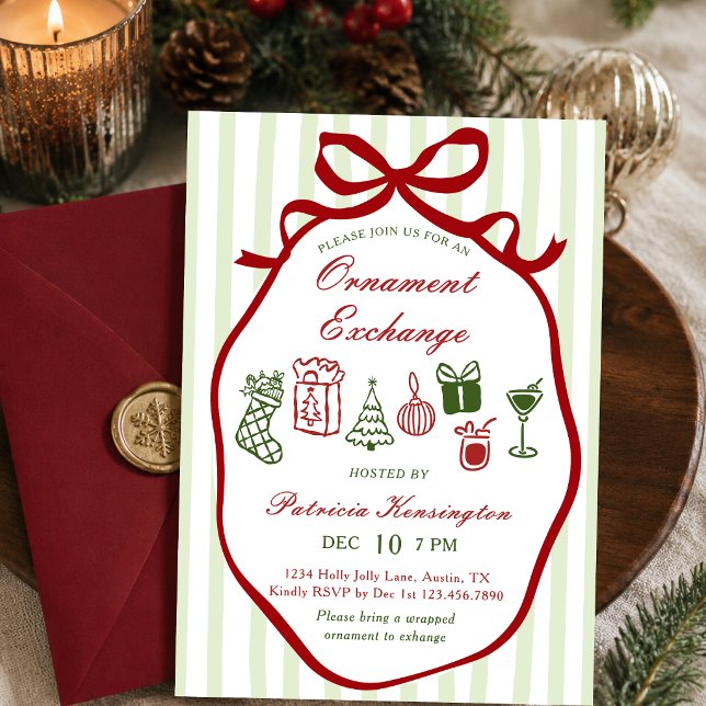 Invitation Fête de Noël des Choses Préférées Dessinées à la M (Créateur téléchargé)