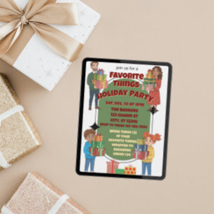 Invitation Fête de Noël des Choses Préférées, échange de cade