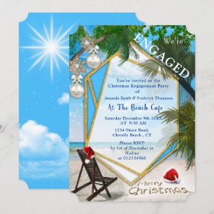 Invitation Fête de Noël des Fiançailles de vacances