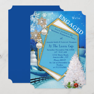 Invitation Fête de Noël des Fiançailles de vacances