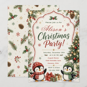 Invitation Fête de Noël des manchots