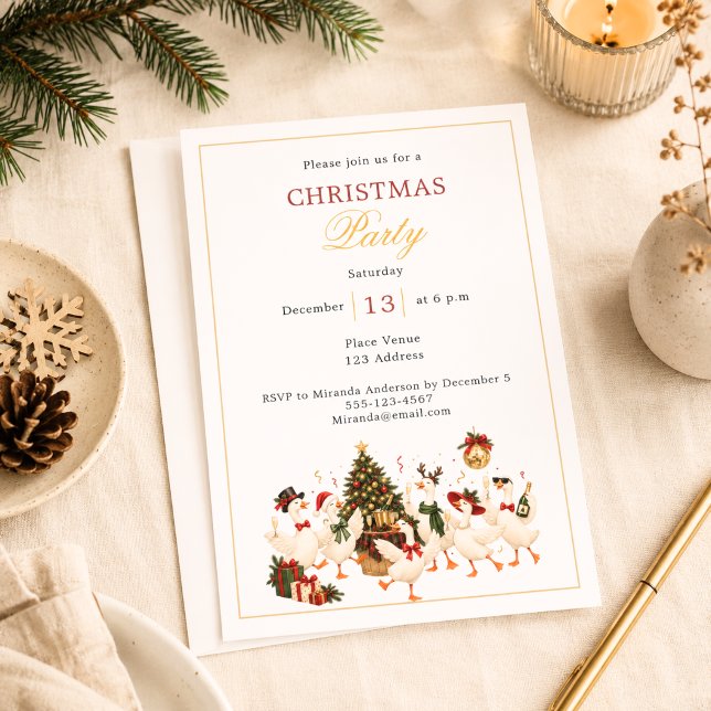 Invitation Fête de Noël des oies (Créateur téléchargé)