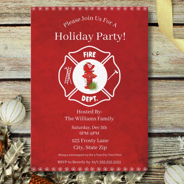 Invitation Fête de Noël des pompiers (Créateur téléchargé)