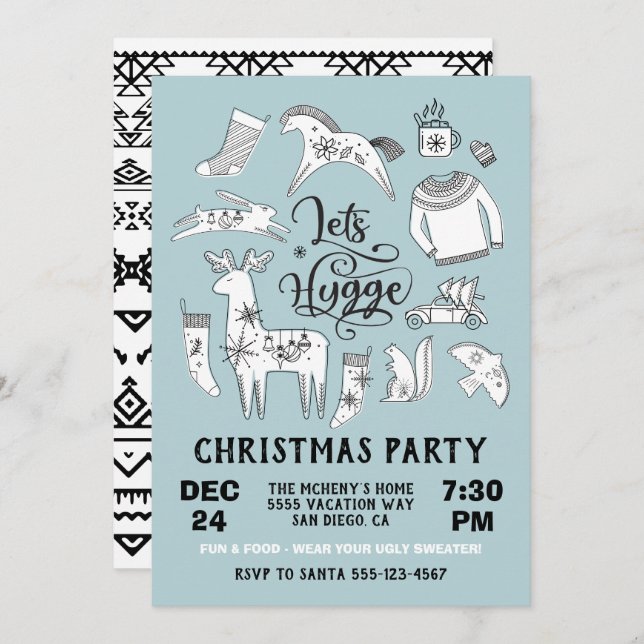 Invitation Fête de Noël d'hiver à Hygge Cosy (Devant / Derrière)