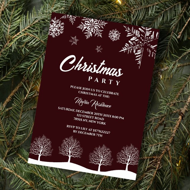 Invitation Fête de Noël d'hiver de la Marine de neige (Créateur téléchargé)