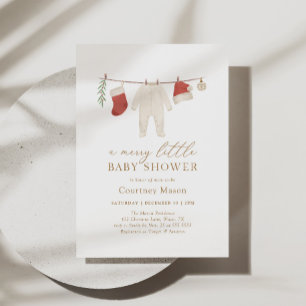 Invitation Fête de Noël d'hiver pour un bébé Shower