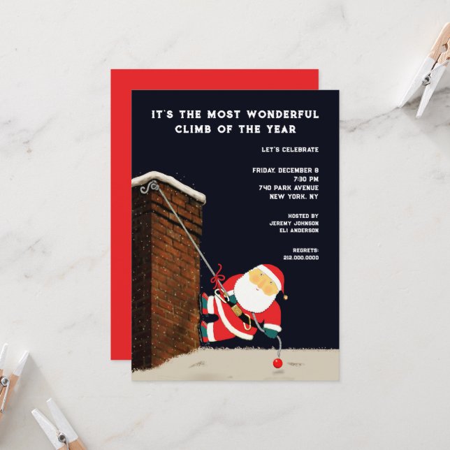 Invitation Fête de Noël drôle (Devant/Arrière en situation)