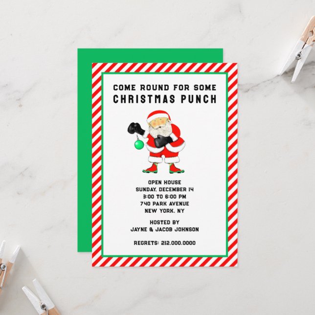 Invitation Fête de Noël drôle de vacances (Devant/Arrière en situation)