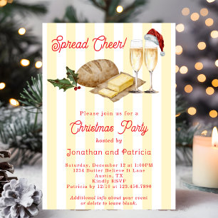 Invitation Fête de Noël drôle et unique sur le thème du beurr