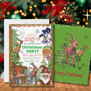 Invitation Fête de Noël Drôle Faisons la Fête aux Elfes