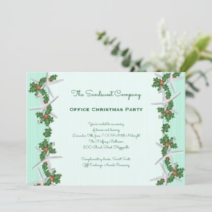 Invitation Fête de Noël du bureau Starfish et Holly Borders