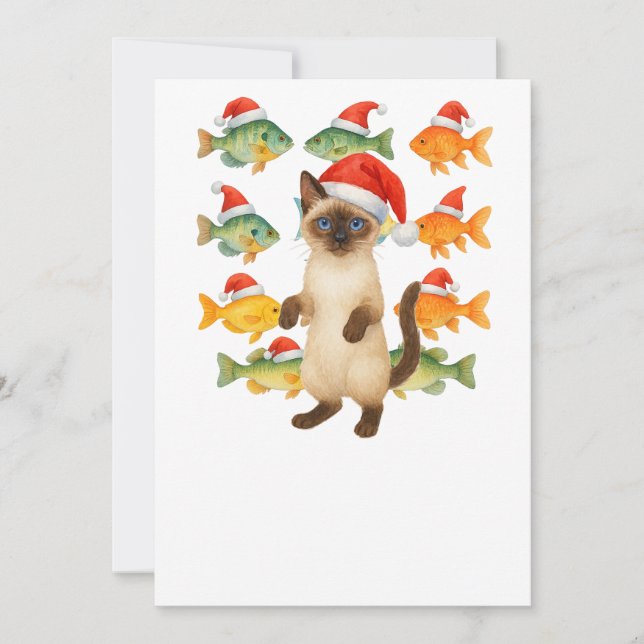 Invitation Fête de Noël du chat (Devant)
