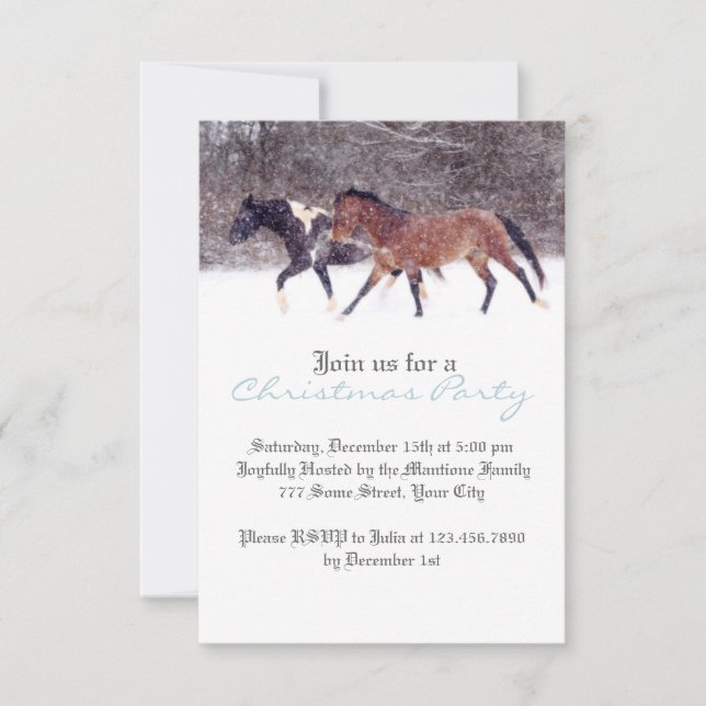 Invitation Fête de Noël du Cheval d'hiver (Devant)