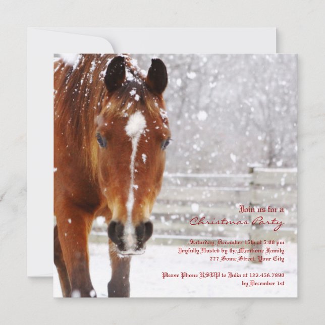 Invitation Fête de Noël du Cheval d'hiver (Devant)