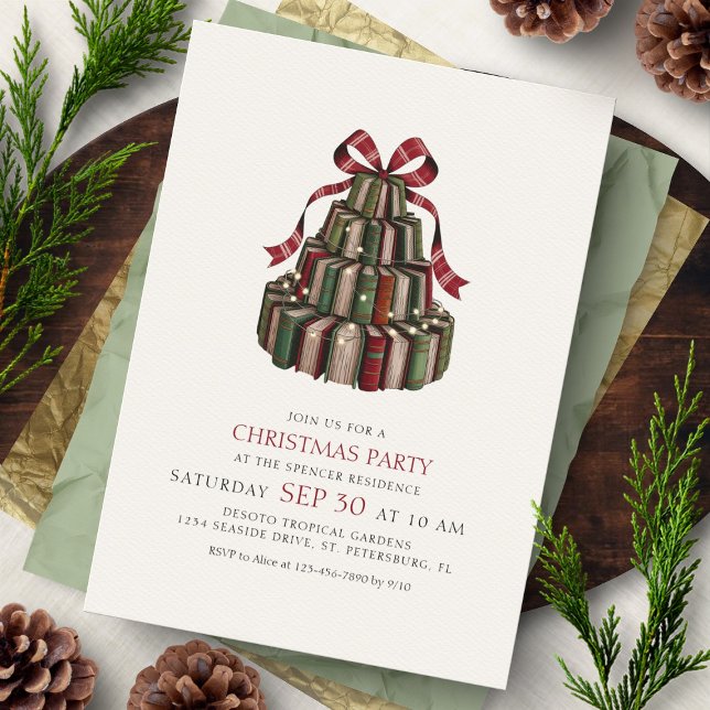 Invitation Fête de Noël du Club de Lecture (Créateur téléchargé)