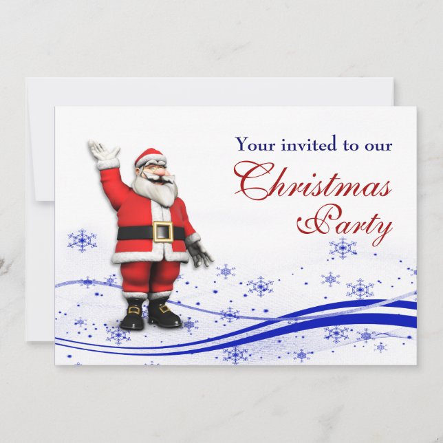 Invitation Fête de Noël du Père Noël (Devant)