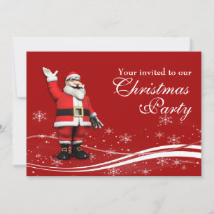 Invitation Fête de Noël du Père Noël et de la souris