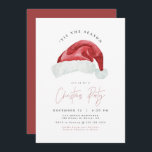 Invitation Fête de Noël du Père Noël minimaliste moderne<br><div class="desc">C'est la saison de Noël invitation de fête comprend un simple chapeau de Santa aquarelle et une police de script manuscrite pointue. Cette invitation est parfaite pour le planificateur d'événements moderne. Modifiez le libellé *le plus* pour répondre aux besoins de votre événement.</div>