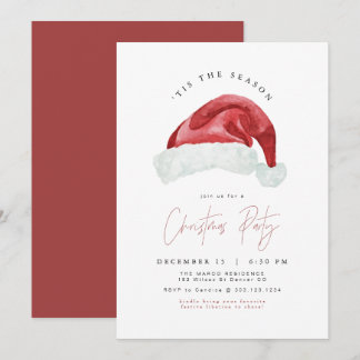 Invitation Fête de Noël du Père Noël minimaliste moderne