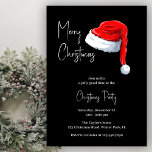 Invitation Fête de Noël du Père Noël noir et blanc moderne<br><div class="desc">Invitation à la fête de Noël moderne de Noël noir et blanc du Père Noël. Invitations collègues et amis à un rassemblement festif de vacances avec cette élégante et moderne invitation de fête de Noël. Doté d'un arrière - plan noir audacieux avec un chapeau de Père Noël rouge classique et...</div>