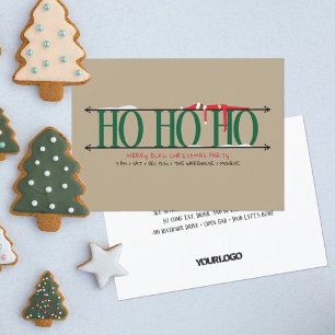 Invitation Fête de Noël du personnel de Green & Tan Elf Shena