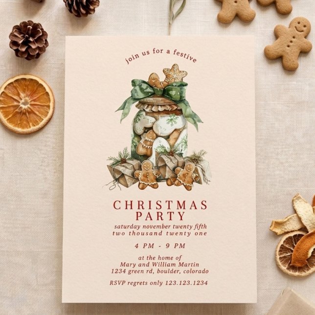 Invitation Fête de Noël du pot à biscuits (Créateur téléchargé)