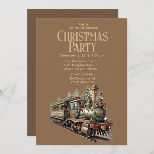 Invitation Fête de Noël du train vintage