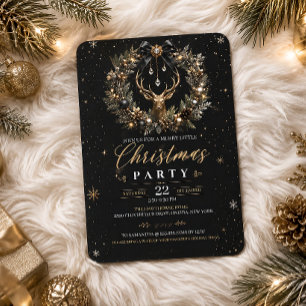 Invitation Fête de Noël élégante avec rennes 