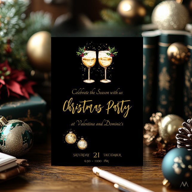 Invitation Fête de Noël Élégante | Célébration festive à la m (Créateur téléchargé)