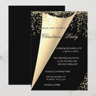 Invitation Fête de Noël élégante de la société de confettis d