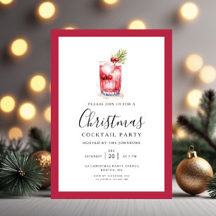 Invitation Fête de Noël élégante de vacances Cocktail 
