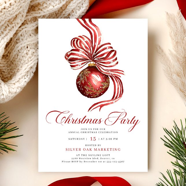 Invitation Fête de Noël Élégante d'Entreprise (Créateur téléchargé)