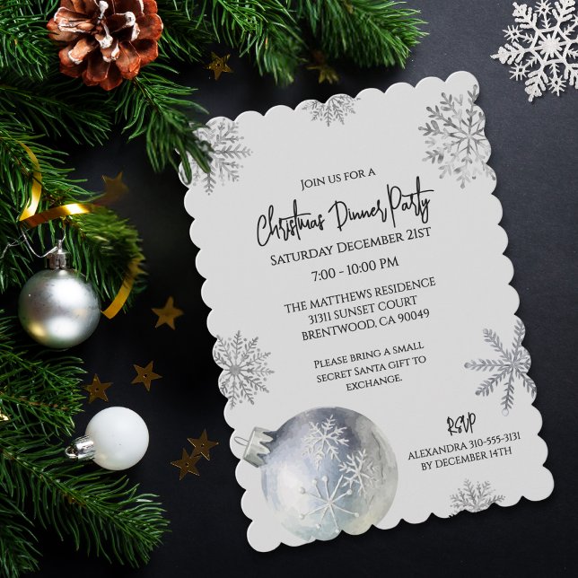 Invitation Fête de Noël Élégante et Enneigée (Créateur téléchargé)