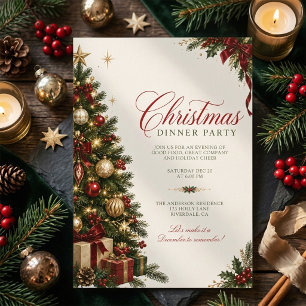 Invitation Fête de Noël élégante et festive