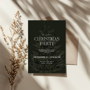 Invitation Fête de Noël élégante et verte