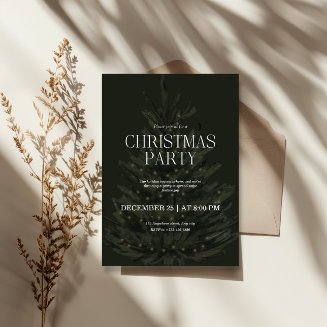Invitation Fête de Noël élégante et verte (Créateur téléchargé)
