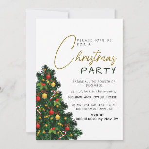 Invitation Fête de Noël Élégante Moderne Joie