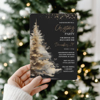 Fête de Noël élégante noire et or