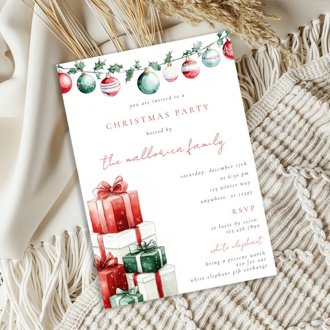 Invitation Fête de Noël éléphant blanc (Créateur téléchargé)