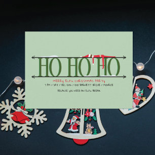 Invitation Fête de Noël Elf Shenanigans Ho Ho Ho