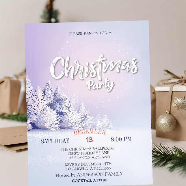 Invitation Fête de Noël en forêt de pins (Créateur téléchargé)